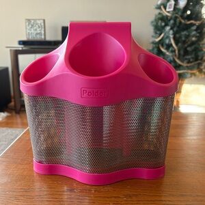 Polder Fuchsia pink Curling Iron Brush Holder Organizer